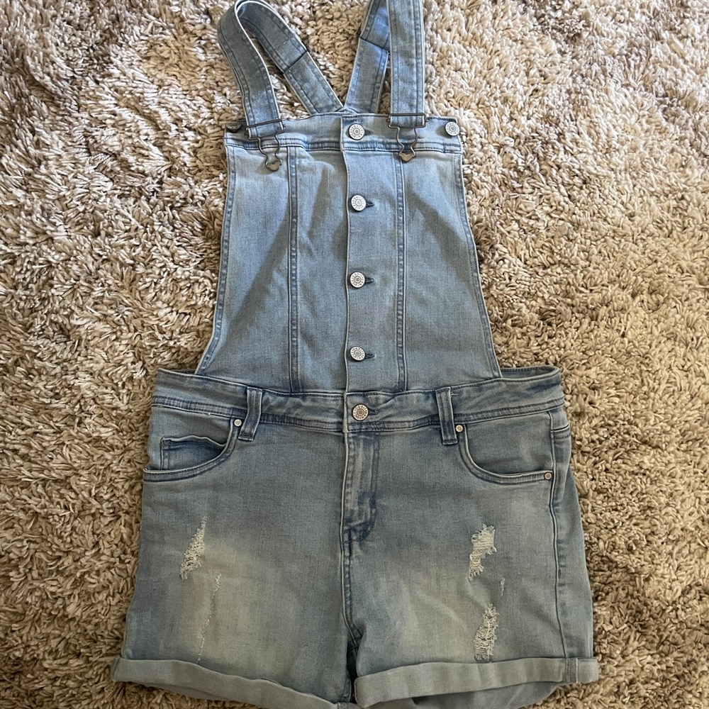 Denim Overalls Shorts